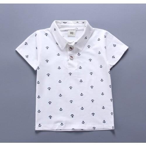 Oklady 2019 Boys Clothes Summer Baby Cotton Anchor Print Infant Clothing Set Baby Boy Summer Tennis Golf Shirts Kid Pants 3T 4T