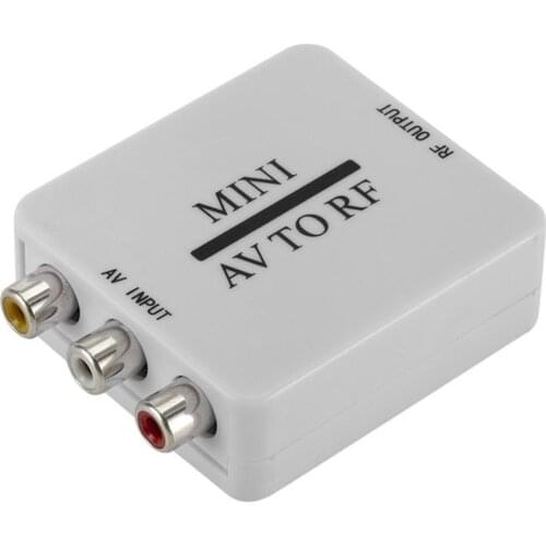 Mini RCA AV CVSB to RF Video Adapter Converter HD Video Converter Box 67.25/61.25MHz AV To RF Scaler TV Switcher