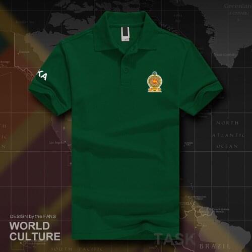 Sri Lanka Lankan polo shirts men short sleeve white brands printed for country 2018 cotton nation team flags new LKA Ceylon 20