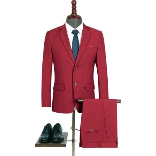 Men Suits 2020 Latest Coat Pant Designs Wedding Suits for Men Brand Clothing Slim Fit Red Black Gray Mens Formal Suit