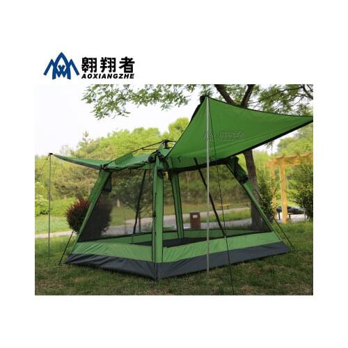 Outdoor camping automatic quick-opening tent 2-4 people increase height double-layer anti-storm household luxury models