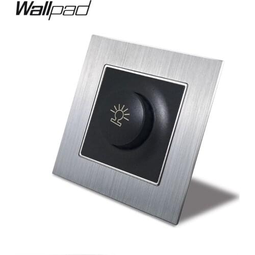 EU Light dimmer 600w Switch with Claws Wallpad 110-250V Silver Satin Metal Dimmer Incandescent Lamp Switch For Round Box