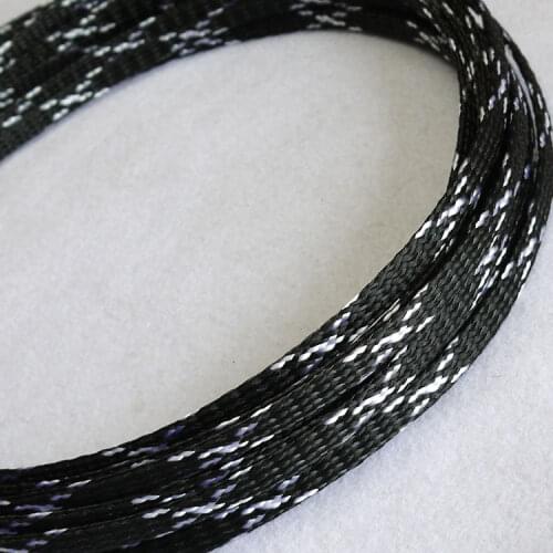 PET Cable Sleeves 4mm/8mm/12mm Black white PP Cotton yarn elasticity Braid Wire snakeskin protect Nylon mesh signal cable sets