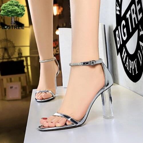 BIGTREE Open Toe Women Sandals Fashion High Heels Women Shoes Summer Sandals Women 2021 Transparent Heels Ladies Shoes 41 42 43