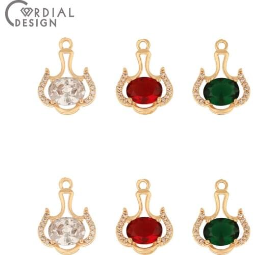 Cordial Design 50Pcs 14*19MM Jewelry Accessories/CZ Charms/Hand Made/Earrings Making/DIY Pendant/Jewelry Findings & Components