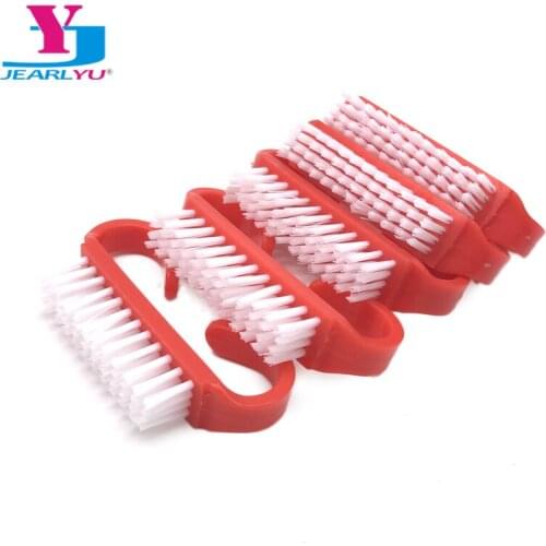 Red 10 Pcs/lot Nail Cleaning Brush Tools Soft Remove Dust Powder Brush Manicuring Care Tool Plastic Cleaner for Acrylic UV Gel