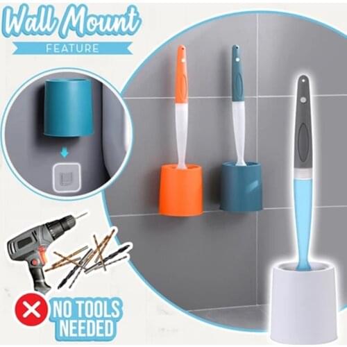 Silicone Toilet Brush Holder Creative Cleaning Brush Set Toilet Brush Holder Set Clean Tool Durable Bathroom Products