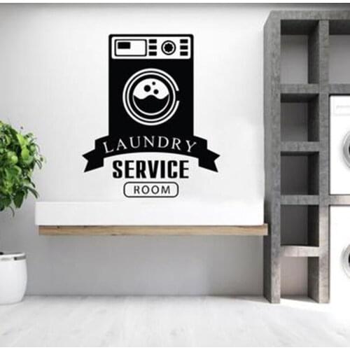 Laundry Room wall Decal Laundry Room Sign Wall Sticker Store Shop Window Logo Decoration Removle Art Mural Home Decor X37