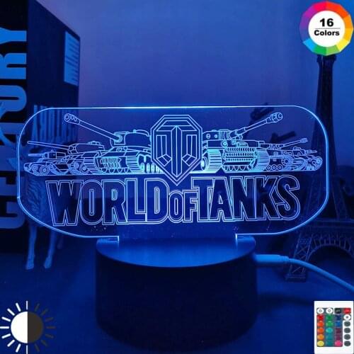 Led Color Changing Touch Sensor Night Light for Kids Child Bedroom Decor World of Tanks Game Prize Ideas Usb Table Lamp Gift