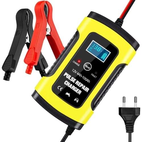 FOXSUR Universal 12V 6A Full AutomaticMotorcycle Car Battery Charger Pulse Repair Chargers Wet Dry Lead Acid Battery-charge