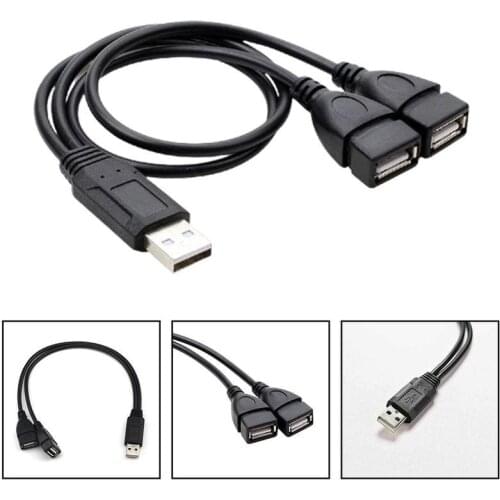 USB Cable Y Splitter USB 2.0 A 1 male to 2 Dual USB Female Data Hub Power Adapter USB Charging Power Cable Cord Extension Cable
