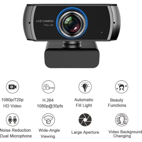 Full HD 1080P Webcam PC Video Meeting Camera Built-in Microphone USB 2.0 Video Calling Conference Desktop PC Laptop webcam