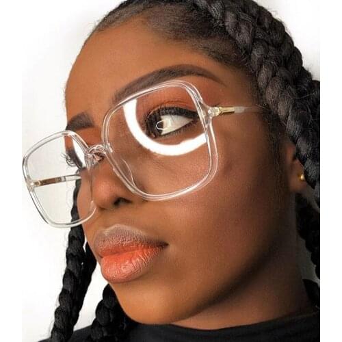 Vintage Black Square Anti-blue Light Eyeglasses For Women New Fashion Clear Leopard Oversized Computer Eyewear Female Shades