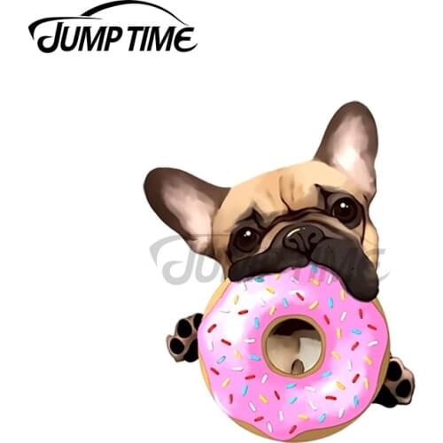 JumpTime 13 x 7cm For French Bulldog Lovers Cute Car Stickers Waterproof Scratch-proof Custom Printing Window Graffiti Stickers