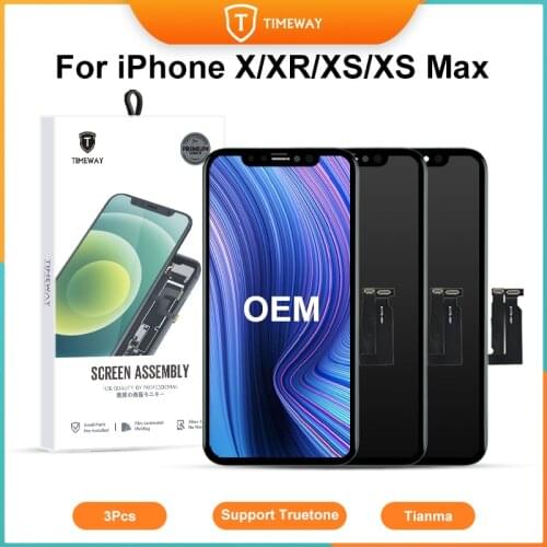 3PCS OEM For iphone X XR XS XsMax LCD For NO Dead Pixel with 3D Touch Screen Assembly Replacement with Senor Ring For iPhone X