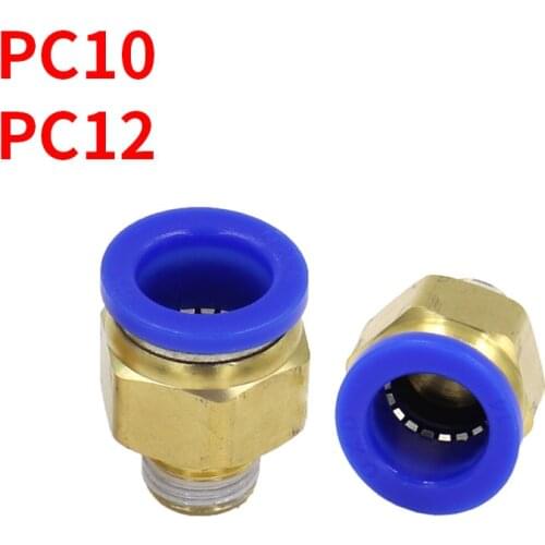 10PCS Air Pneumatic 10mm 12mm Hose Tube 1/4"BSP 1/2" 1/8" 3/8" Male Thread Air Pipe Connector Quick Coupling Brass Fitting