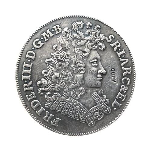 1695 German Thaler - Friedrich III 2/3 Thaler coins COPY 38MM