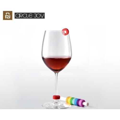 8 Pcs Youpin Circle Joy Wine Glass Identification Ring Identification Markers Red Wine Food Contact Level Wide range of cups