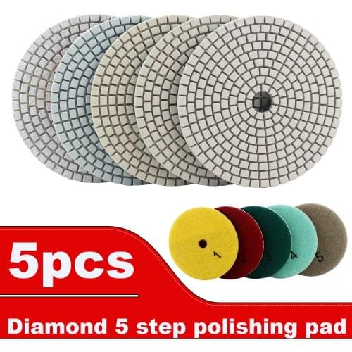 DC-AWS5PP02 D100mm dry and wet polishing 5 step 4 inch diamond polishing pads for stone and concrete disc