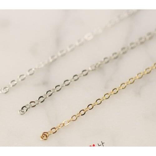 5 metre Gold Silver color copper 2mm Link Chains Fashion Jewelry Chains for Necklace accessories DIY handmade finding