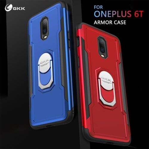GKK Case for Oneplus 6t Case Finger Ring kickstand Heavy Duty Armor Protection Hard PC TPU Cover for Oneplus 6t Shell Fundas