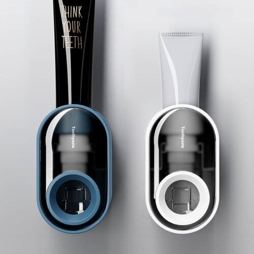 Toothpaste Dispenser Toothbrush Holder Wall-mounted Bathroom Accessories Toothpaste Squeezer Without Punching