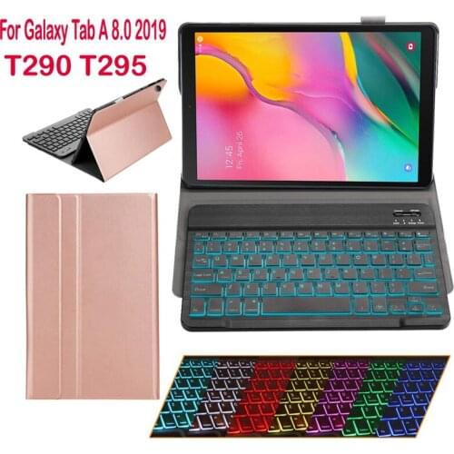 For Galaxy Tab A 8.0 2019 Wireless backlight Bluetooth Keyboard Cover For Samsung Galaxy Tab A 8.0 T290 T295 SM-T290 SM-T295