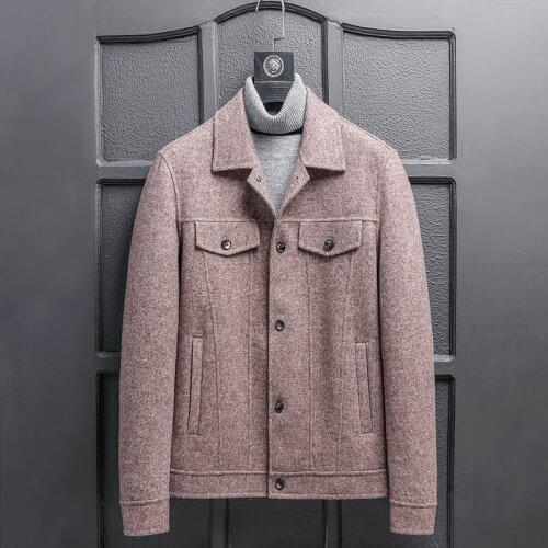 Double-sided Wool Coat Men Spring Autumn Handmade Jacket Short Korean Mens Overcoat Casual Abrigo Hombre 1957B KJ3861