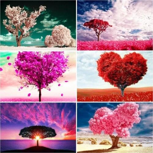 Evershine 5D Diamond Embroidery Sale Scenery Cross Stitch Diamond Painting Full Drill Square Tree Rhinestones Pictures Beadwork