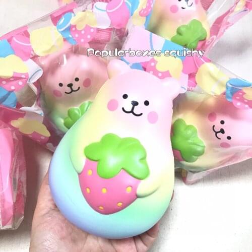 Ibloom jumbo rainbow mashmellow strawberry bear so slow rising gift toys