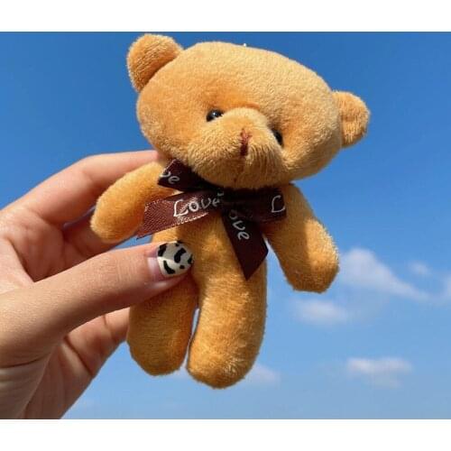 12cm Teddy Bear Toy Mini Bear Cute Small Size Bear Doll Birthday Gift Wedding Door Key Chain Gift
