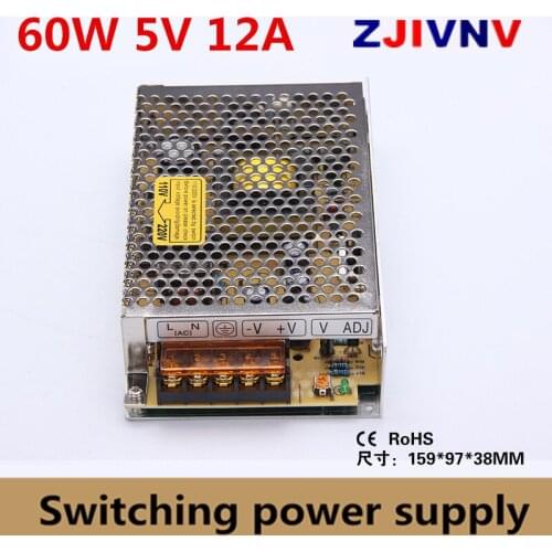 Best quality 60w 5v 12a switching power supply 5v switch Power Supply AC-DC Converter smps LED power supply