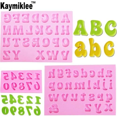 Kaymiklee C208 3PCS Alphabet Number Letter Silicone Mold Birthday Candle Candy Chocolate Mould Fondant Cake Decoration