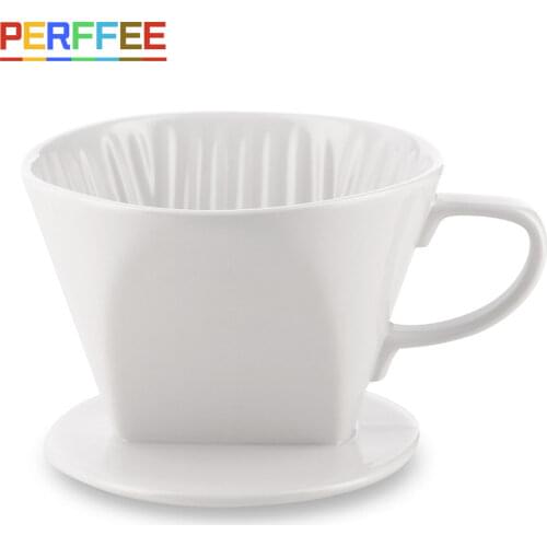 Coffee Dripper Ceramic Sector Drip Coffee Funnel 101 102 103 Hand Brewed Coffee Filter Barista Pour Over Coffee Brewing Cup