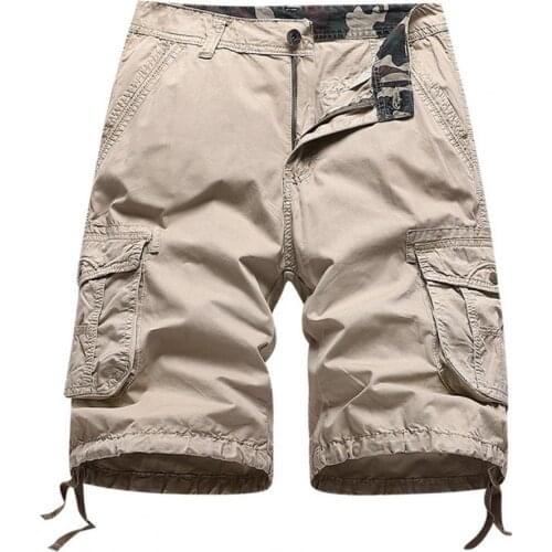 Summer Cargo Shorts Men Casual Workout Military Mens Shorts Multi-pocket Calf-length Short Pants Men шорты мужские Plus Size