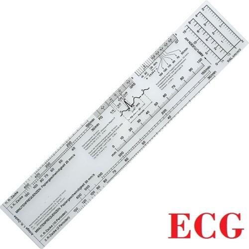 24*5cm Electrocardiogram Ruler Transparent Soft Heart Rate Ruler Medical 1PCS