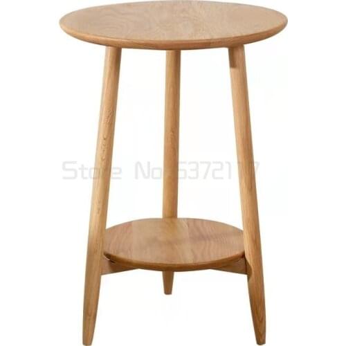 Solid wood small tea table simple modern small family sofa side table Nordic small table balcony corner table