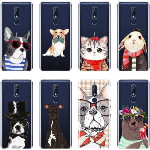 Pug Dog Cat Corgi Cute Back Cover For Nokia 7.1 6.1 5.1 3.1 2.1 Plus Soft Silicone Phone Case For Nokia 7.1 6.1 5.1 3.1 2.1 Case