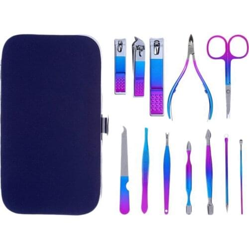12 Pcs Nail Clipper Set Stainless Steel Ear Spoon Nail Scissors Grooming Manicure Cutter Kits