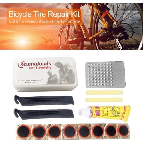 Bicycle Tire Repair Tool Set Bike Tire Patches Glue Crowbar Multi-Purpose Cycling Tire Tyre Inner Tube Puncture Repair Tool