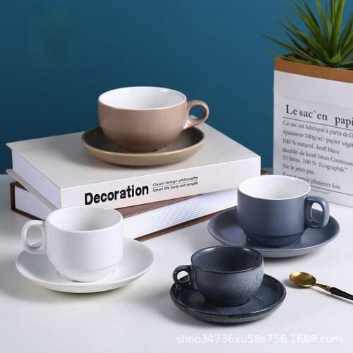 Coffee cup and saucer set European-style large-capacity coffee cup creative simple wind home coffee cup set