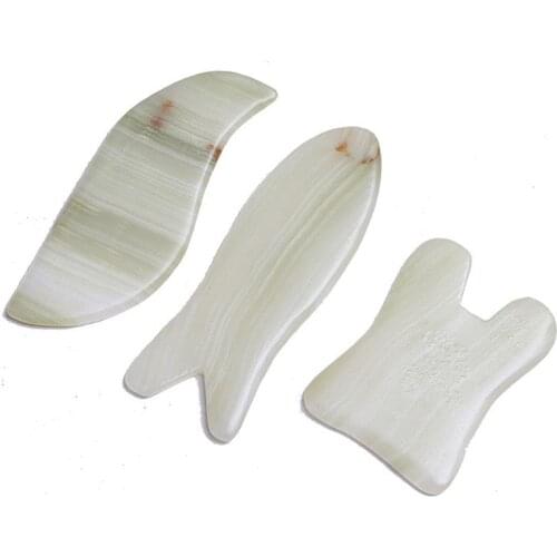 Natural Jade Scraping Board Massage Wrapped Silk Crystal Facial and Neck Skin Lifting Wrinkle Removing and Slimming Beauty Care