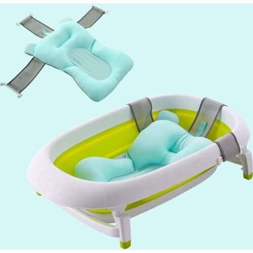 New Arrivals Baby Bath Tub Pad Non-Slip Bathtub Mat For Newborn Safety Bath Support Cushion Folding Soft Pillow