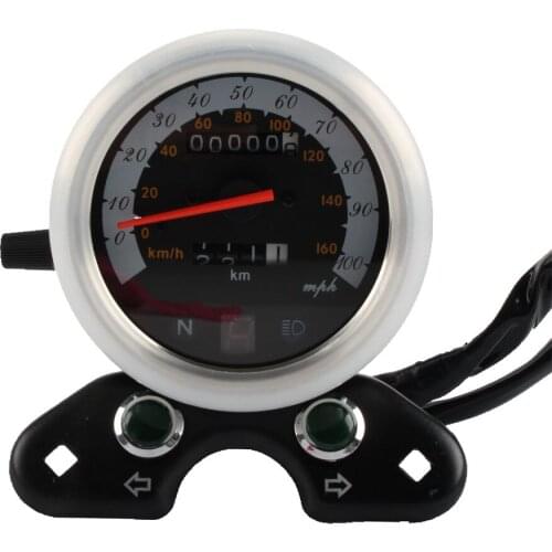 Motorcycle Odometer Speedometer Gauge ATV Bike Scooter Backlight Dual Speed meter with LED Indicator for Suzuki Honda Universa