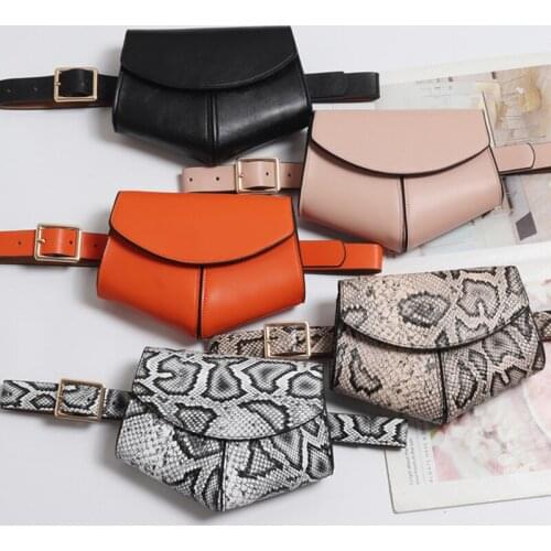 Serpentine Fanny Pack Ladies PU Leather Waist Belt Bag women Mini Disco Waist pack luxury handbags women bag designer chest bag