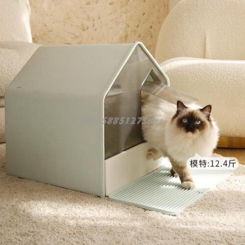 Fully Enclosed Cat Litter Basin Drawer Type Super Large House Cat Toilet Kitten Splash Proof Cat Excrement Basin Sand Proof Supp