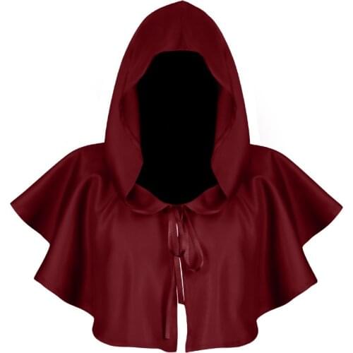 Hot Hooded Cloak Gothic Cosplay Vampire Devil Capes Unisex Halloween Party Cosplay Medieval Witch Wizard Fancy Cloak