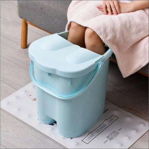 Portable Foot Sauna Bathtub Soaking Foaming Bucket Household Adult Foot Care Pedicure SPA Massager Cover Foot Bath Tub Barrel