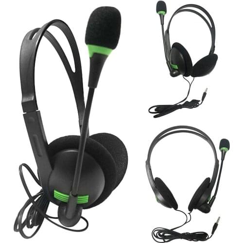 Portable 3.5mm Plug Clear Sound Headphones Headset with Microphone for Computer Wired Headphone