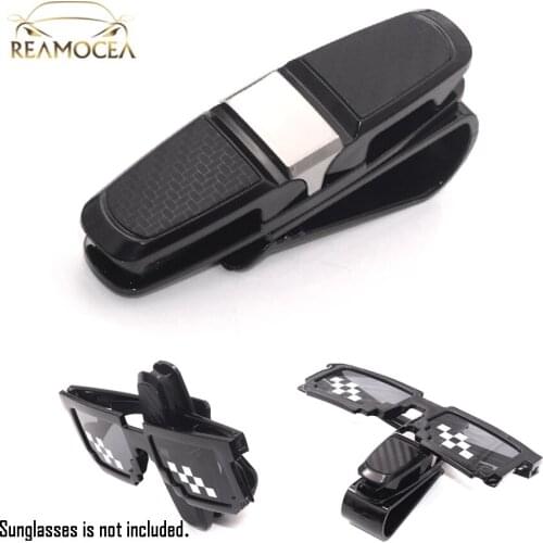 Reamocea Portable Car Sun Visor Sunglasses Eye Glasses Holder Clip Universal Black Ticket Card Clamp Fastener Clip Storage Mount
